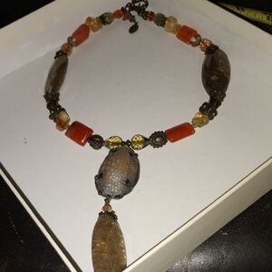 Vintage Elegant Maya Evangelista Multi-Color Beaded & Stones Choker/ Necklace